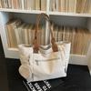 Versatile Women's Large Canvas Tote - Fashionable Mother-Child Casual Shoulder Bag for School & Commute