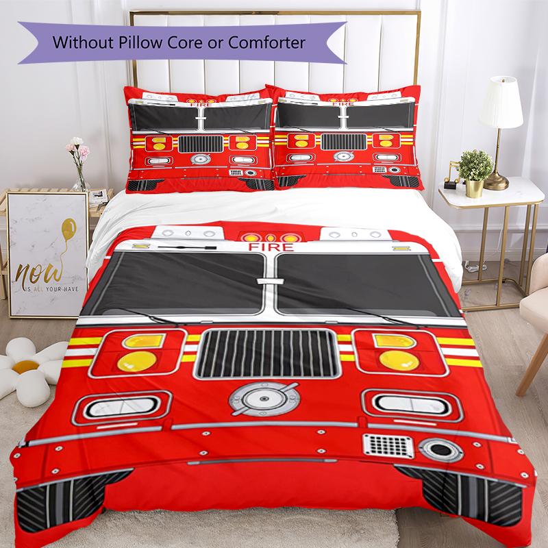 3pcs Car Bedding Set Duvet Cover Closure Includes 1 Duvet Cover & 2 Pillowcases, Soft and Comfortable for All Seasons.