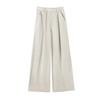 Tencel Linen Wide-Leg High-Waisted Women's Pants - Spring/Summer 2026, Ice Silk, Floor-Length, Casual Straight Fit