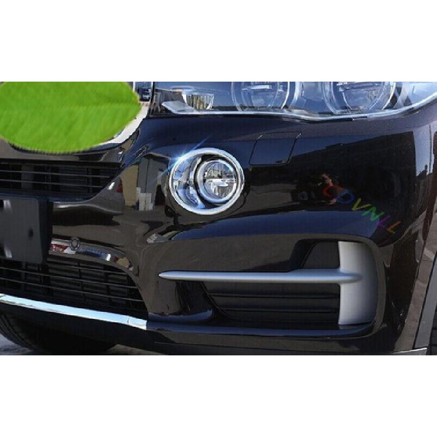 ABS Chrome Car Front Fog Light Lamp Frame Trim 2PCS Fit For BMW X5 F15 2014-2018