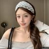 Koreanischer Stil Stickerei Spitze Stirnband Breite Ränder Netz Haarreif Elegante Schleife Haarband Damen