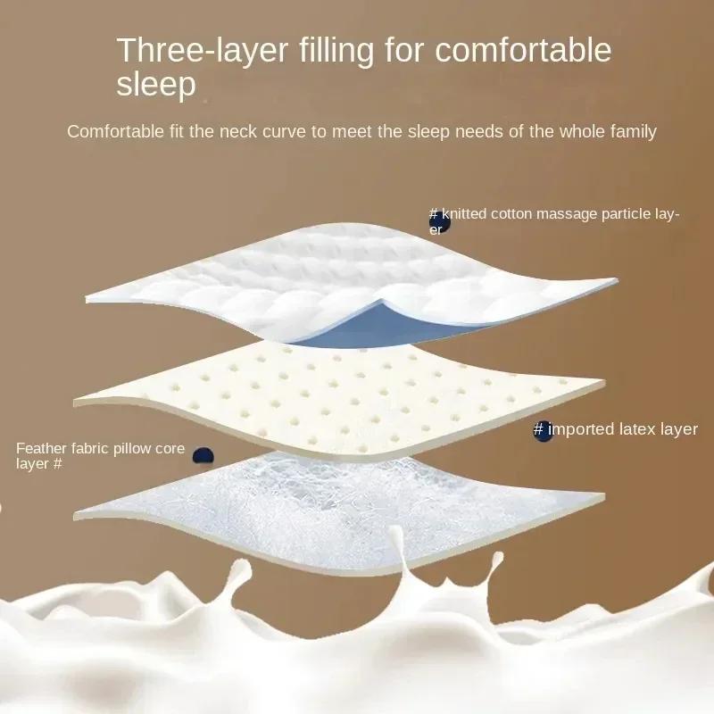 Antibacterial and Anti Mite Non Latex Pillow Household Natural Rubber Cervical Spine Pillow To Help Sleep