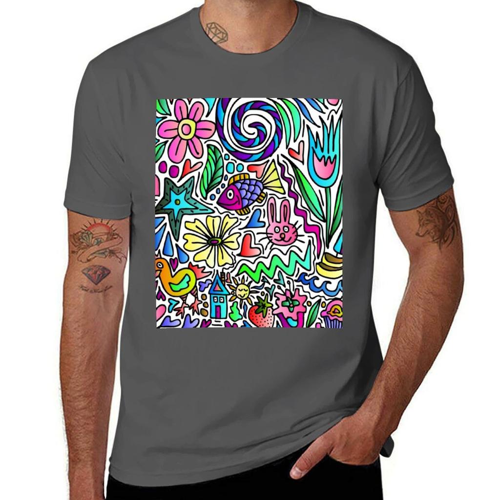 Happy little doodle TShirt Comfortable Daily Wear Tee