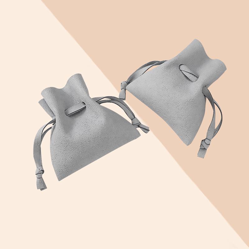 Velvet Drawstring Jewelry Pouch with Snap Closure for Rings, Necklaces, and Earrings