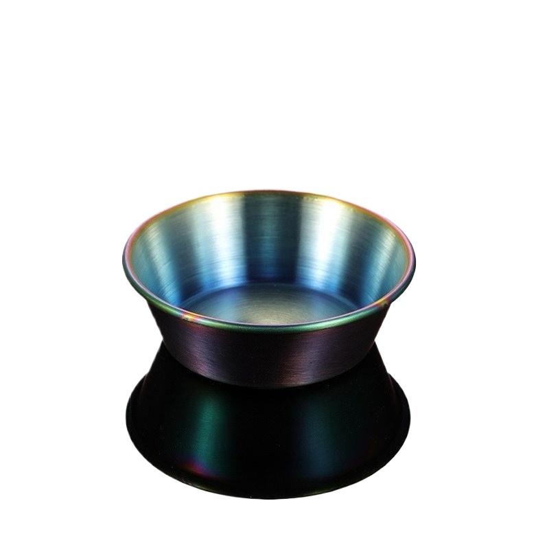 

304 Stainless Steel Seasoning Dish Round Divided Small Plate Seasoning Sauce Dip Bowl Soy Spice Condiment Vinegar Containers