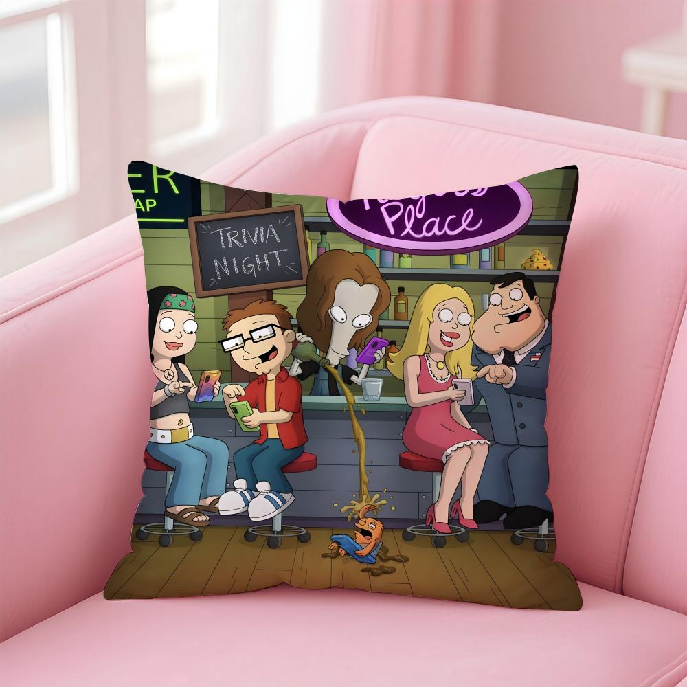 A-American D-Dad! Anime Cushion Cover Home & Car Multi-Scene Pillow Cover - Reversible, Soft & Durable for Daily Use