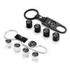 A Set Tire Valve Caps Wheel Cover With Leather KeyChain For Mercedes Benz A B C E V R-Class A45 C43 GLA GLC CLA SL Auto Styling ABEFG1