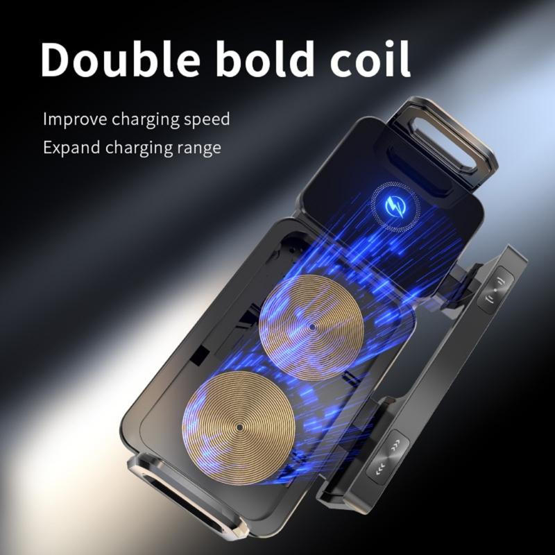 360 Rotation Magnetic Car Mount Wireless 15W Fast Charging Foldable Design Universal With Auto Clamping For Smartphones