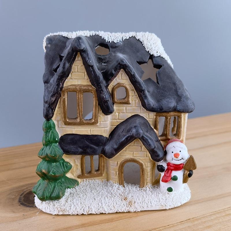 Ceramic house ornaments, Christmas ceramic candlestick house, creative white porcelain house, Christmas gift ceramic ornaments