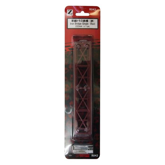 Rokuhan Z Gauge R042 Single-Track Truss Bridge 220mm (Red)