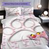 Pink Panther Paw Print Bedding Without Core 1 Duvet Cover 2 Pillowcase Without Core Bedding Set Christmas Birthday Gift Soft And Comfortable