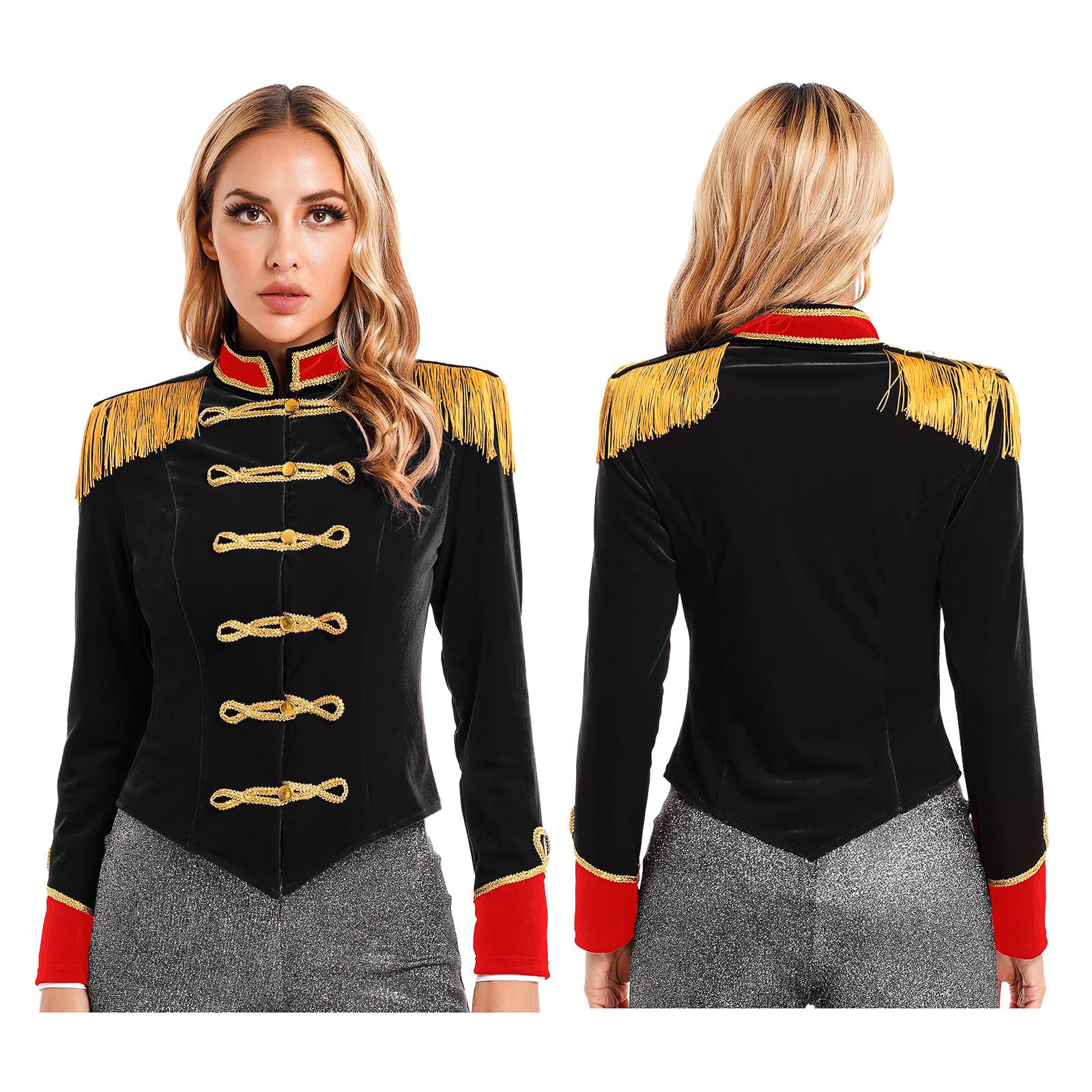Dames Cirkus Ringmeester Kostuum Showman Majorette Kwast Staartjas Jas Halloween Carnaval Leeuwentemmer Cosplay Kostuums M beige