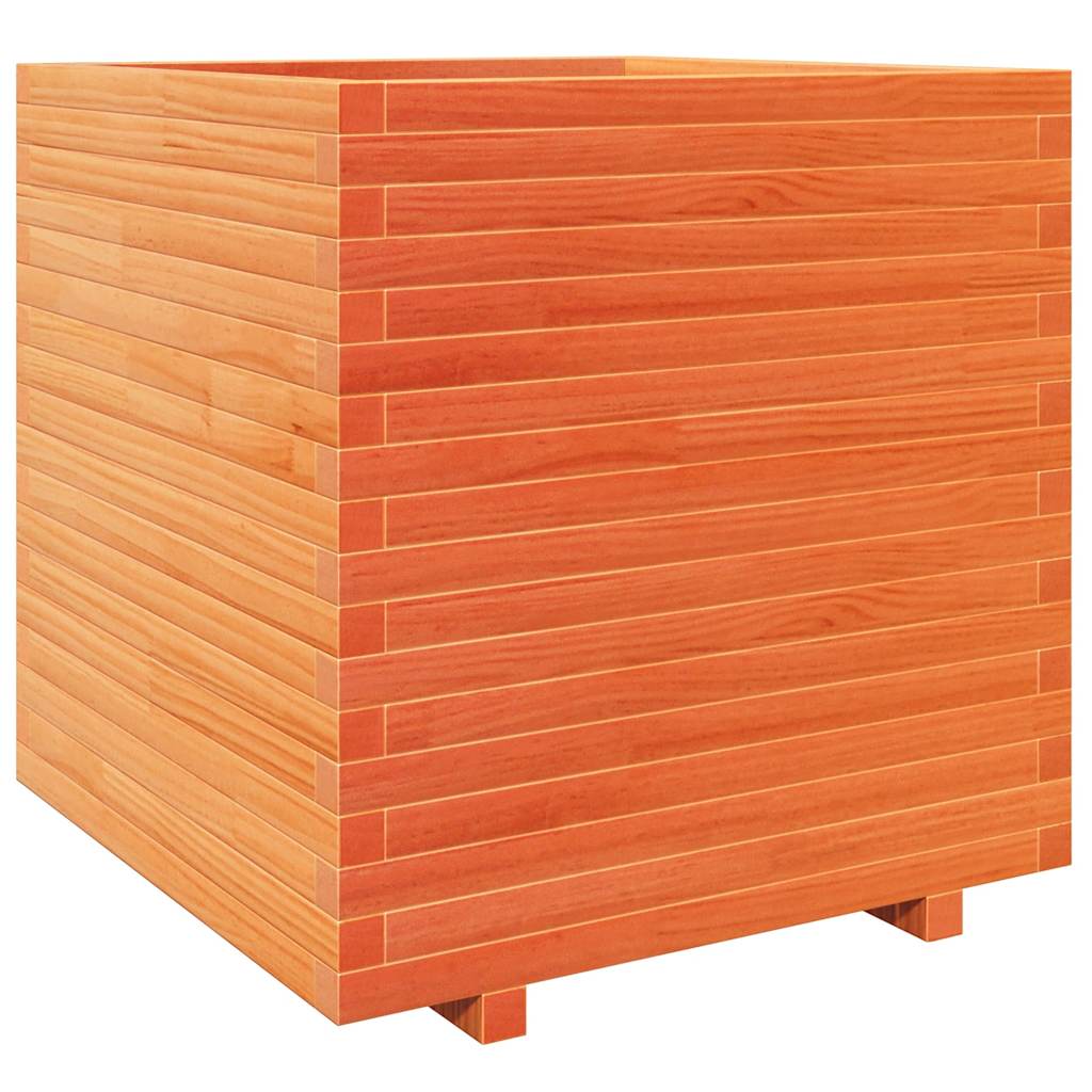 Plant Pot Wax Brown 70 X 70 X 72.5 Cm Solid Pine Wood