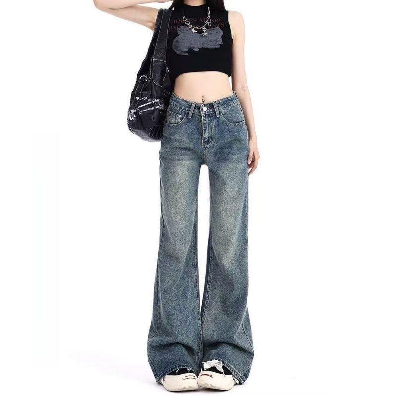 

Fleece-Lined High-Waisted Micro-Flare Jeans for Petite Women, Winter-Ready Thickened Bell Bootcut Pants L 48-52 kg