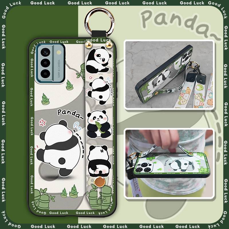 Back Cover Silicone Phone Case For Nokia G22 Dirt-resistant Ring Soft case Cute Panda Waterproof Kickstand Durable