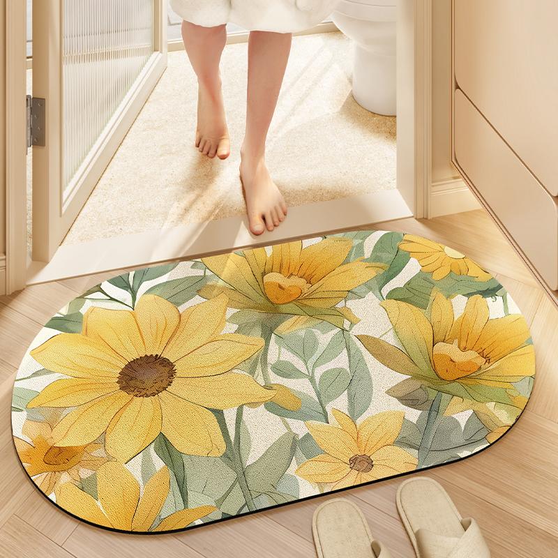 Bathroom absorbent floor mat household toilet door foot mat toilet carpet bathroom non-slip mat diatom mud cushion