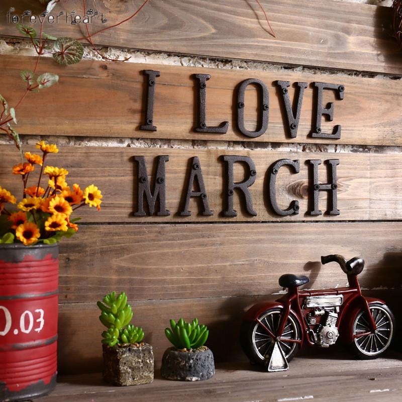 ??? Metal Letters Numbers Cast Iron Decoration House Sign Doorplate DIY Cafe Wall