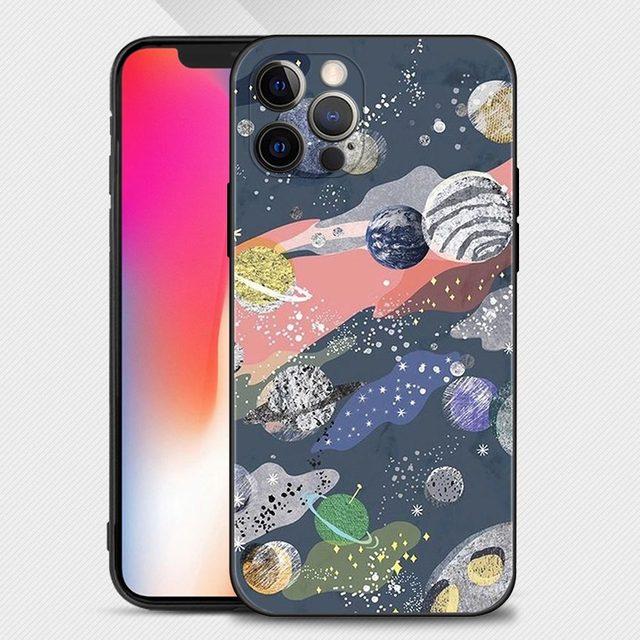 Lustige Sonne Mond Gesicht Handyhülle für Iphone 14 13 12 11 Pro Max Xs Max Xr X 7 8 Plus 12 Mini 6s Silikon Capa Black Shell