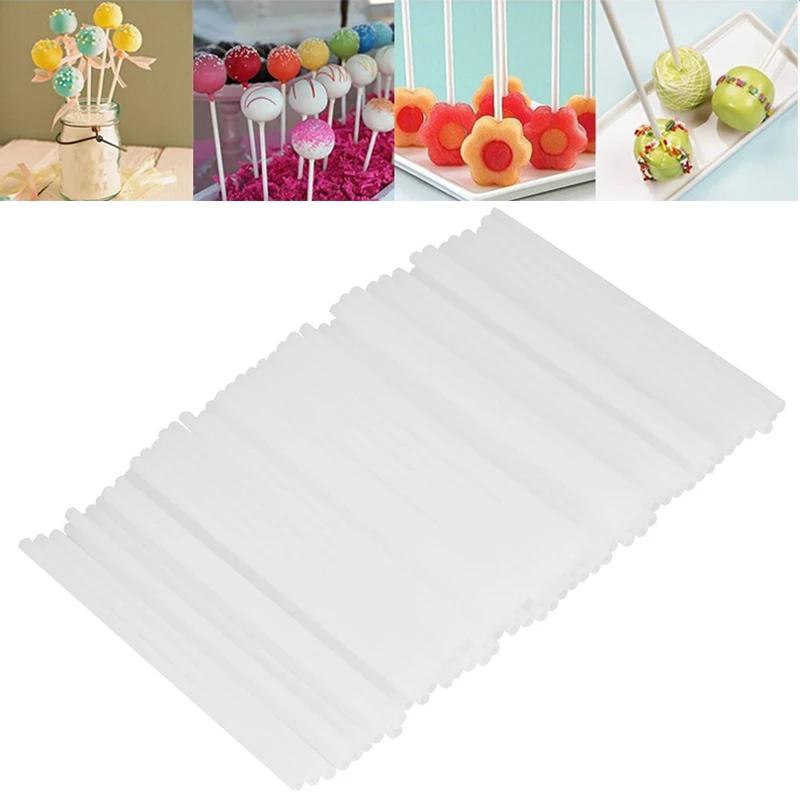 White Plastic Lollipop Cake Pop Sticks Lollies Lollys Crafts Cake Dowels AS  Cake Decorating Tools