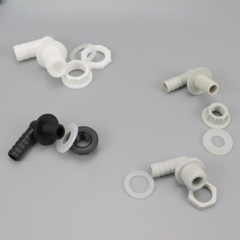 Kunststoff 3/8 "Gewinde auf 14mm 90 Grad Winkelstück Drainage Aquarium Fisch Tank Drain Adapter Garten Bewässerung Wasser Anschlüsse Gelenke