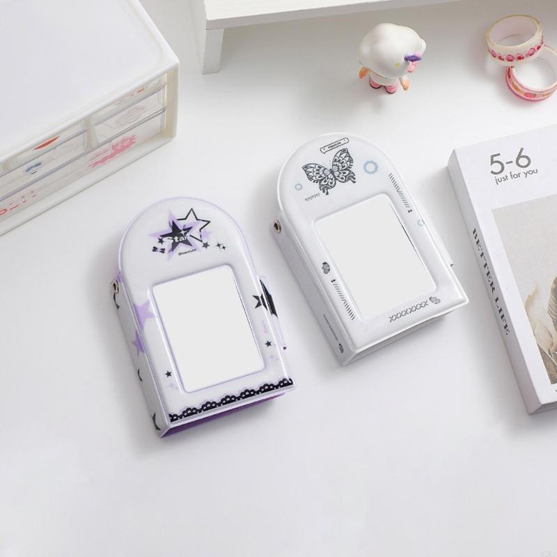 62KD 3 Inch Mini Photo Album Kpop Photo Card Holder Book Hollow Photocard Holder for Collecting Picture with 40-Pockets