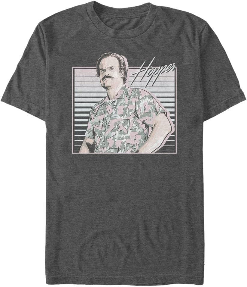 Stranger Things Men s Big & Tall Hawaiian Hopper T-Shirt L