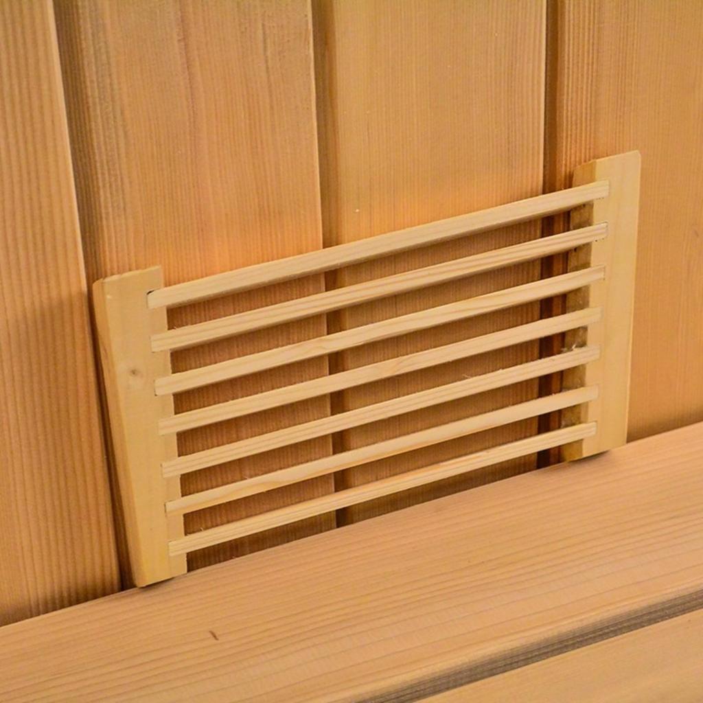 Sauna AirExchange Opening Grille Wood Finish Ventilation Steam Compartment Air Vent for