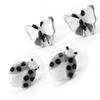 NOA [I4790] - Designer Earrings Duo 'Vahiné' Black White