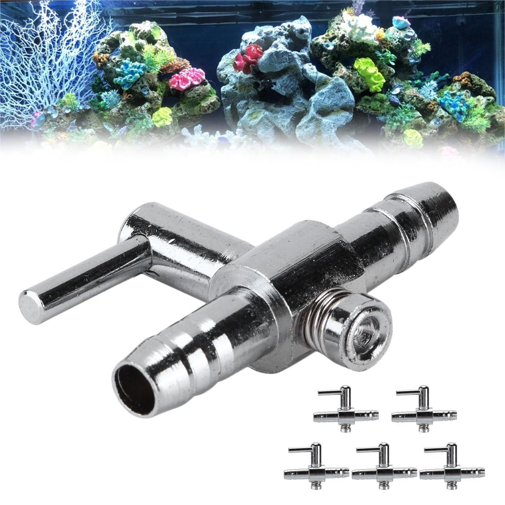 5 Pcs Aquarium Valve One Way Stainless Steel Control Lever Valve for Fish s