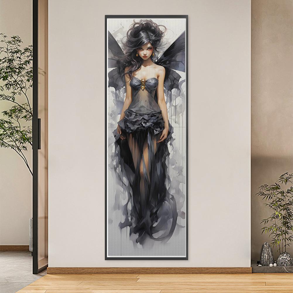 LF# Vollstickerei Öko-Baumwollfaden 11CT bedruckt Mädchen Kreuzstichset Kunst