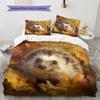 Beautiful Hedgehog Pattern Bedding Home Decoration Birthday Gift (1 * duvet cover + 2 * pillowcase, without core)