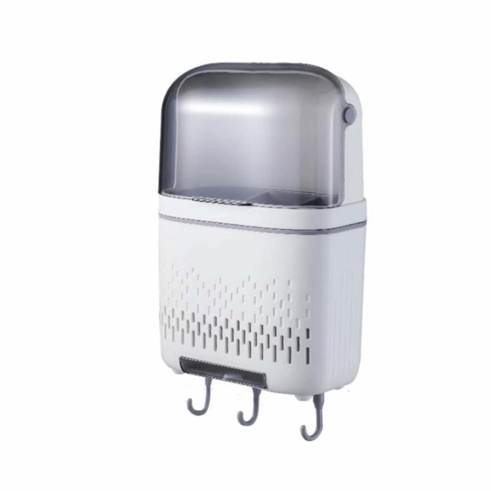 Dustproof Spoon Fork Chopstick Storage Box Wall-Mounted Drain Rack with Cover  Home Storage