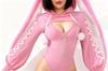 KORURACLUB Bunny Girl Cosplay, Gestreifter Bunny-Anzug, Niedlich und Moe, Damen-Cosplay-Kostüm mit Hasenohren, Uniform, Kostüm, Unterwäsche, Strümpfe, 4-Teilig