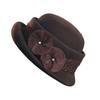 Bucket hat autumn and winter women's new product handmade silk flower elegant irregular wool hat retro warm felt hat top hat