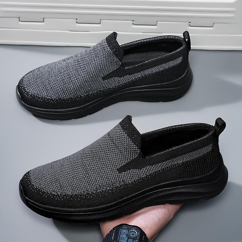 

Большой размер сетчатые повседневные кроссовки с низкой посадкой Легкие летние ленивые туфли 39 черный серый