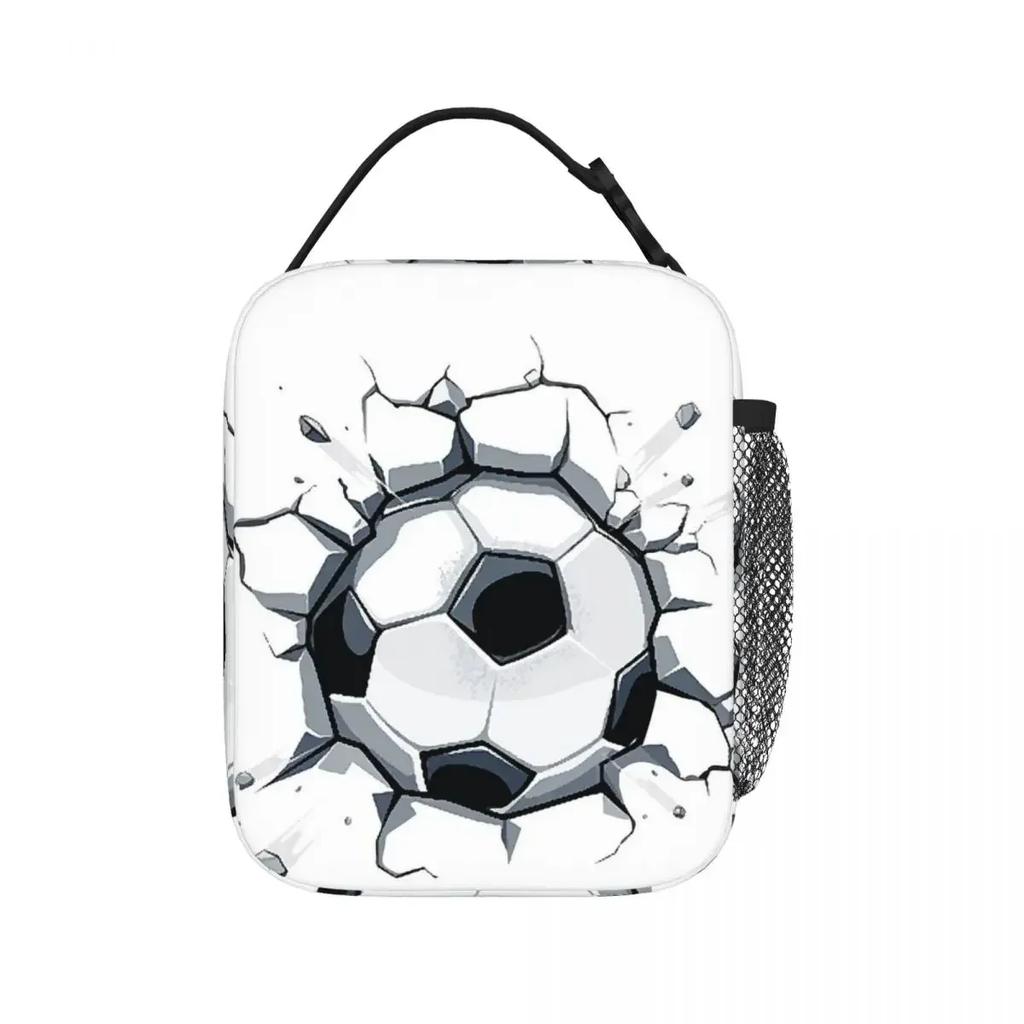 Soccer Ball Art Drawing Worldcup 2022 Football Game Sports Lunch Bags Insulated Lunch Tote Waterproof Bento Box Picnic Bags