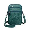 New Women's Messenger Bag Simple Mobile Phone Bag Retro Printed Shoulder Satchel Soft Leather Texture Small Square Bag