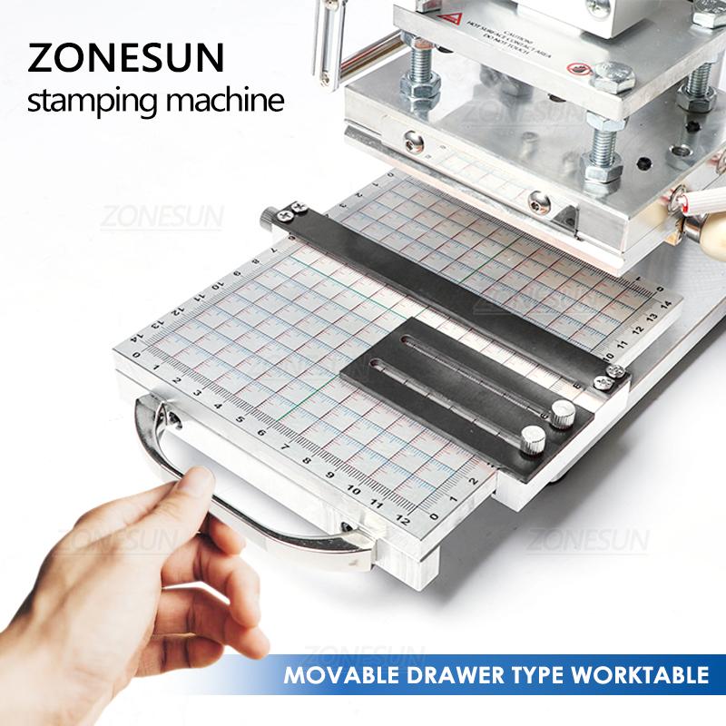 ZONESUN ZS-110 Press Trainer Heat Press Machine For Wood Presses PVC Paper Custom Logo Making Hot Foil Stamping Machine 300W