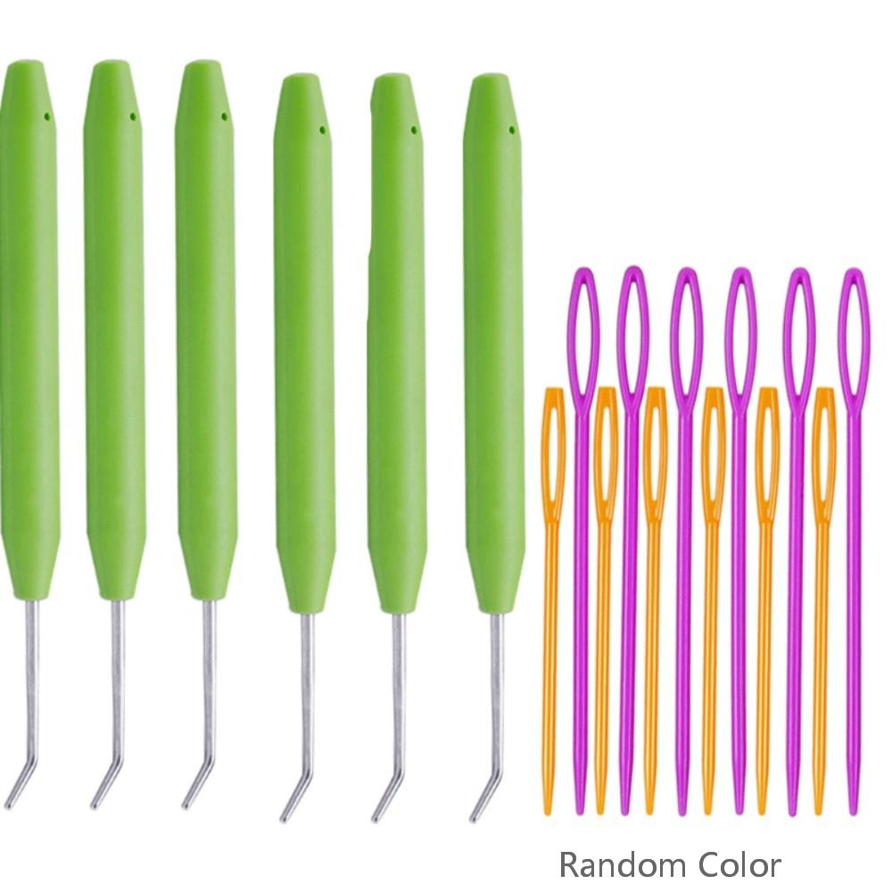 4/6/8PCS Crochet Needle Hooks Kit with Knitting Loom Hooks and Colorful Plastic Sewing Needles Loom Knit Hook Set
