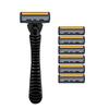 Durable 3-Layer Stainless Steel Safety Razor Blade for Easy Manual Hair Removal