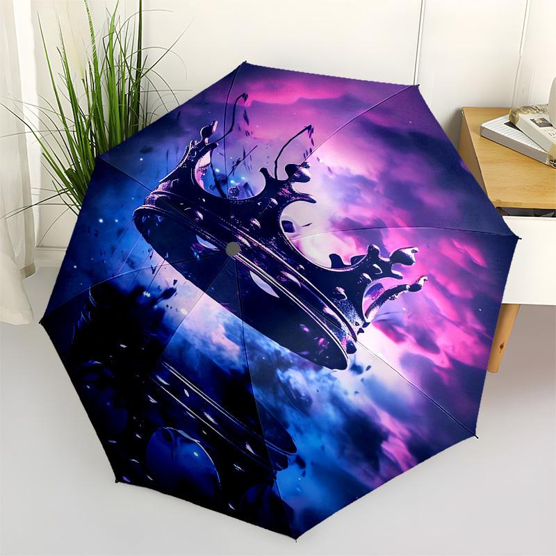 1pc Crown Reflection Fantasy Umbrella with Plastic Handle,Suitable for All Seasons UmbrellaPT594