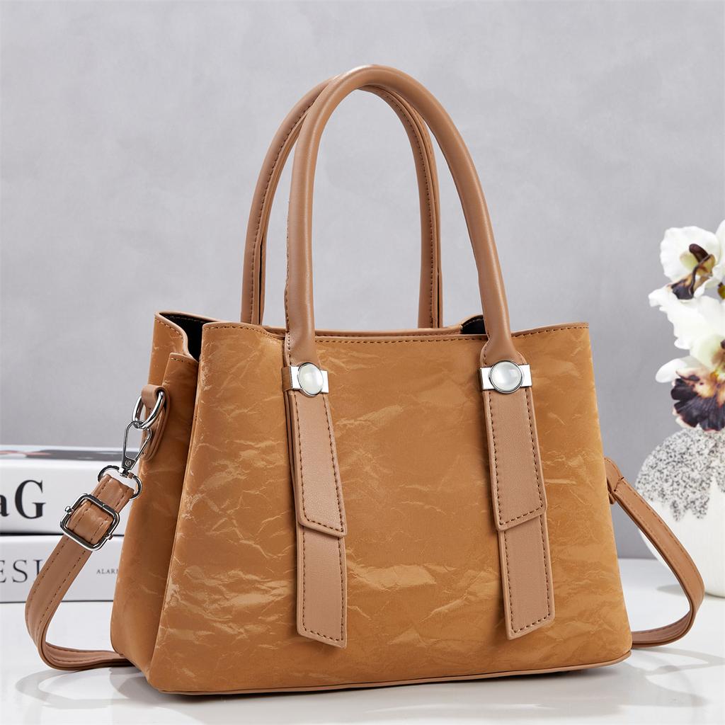Large Faux Leather Tote Bag for Women Work Shoulder Purse PU Leather Tote Zipper Business Briefcase Organized Pockets Office Shopping Travel Handbag