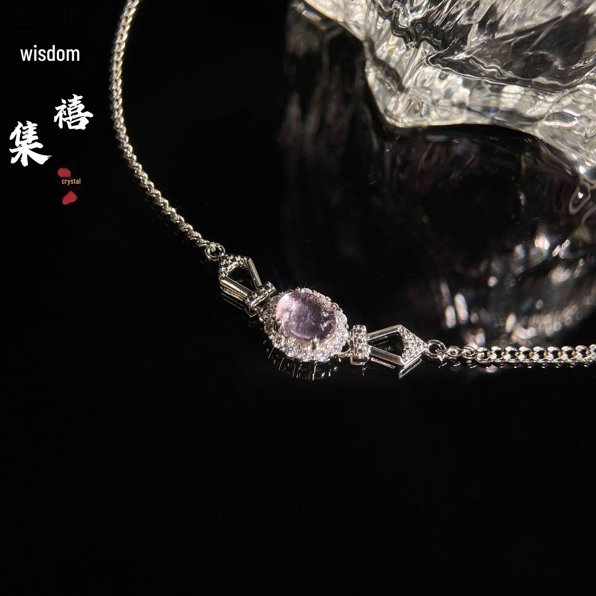 Браслет Jingxi с аметистом и бантом - Высококачественное модное ювелирное изделие