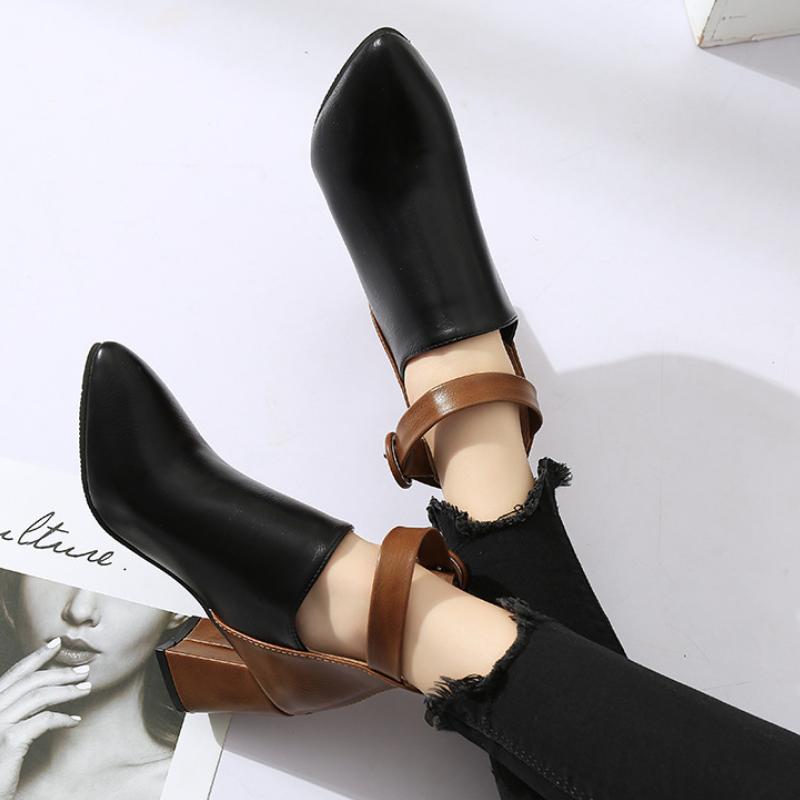 New Arrival Size 35-44 Women Boots for Autumn Large Size High Heels Ankle Boots Women Pumps Shoes Pointed Toe Booties WSH4190