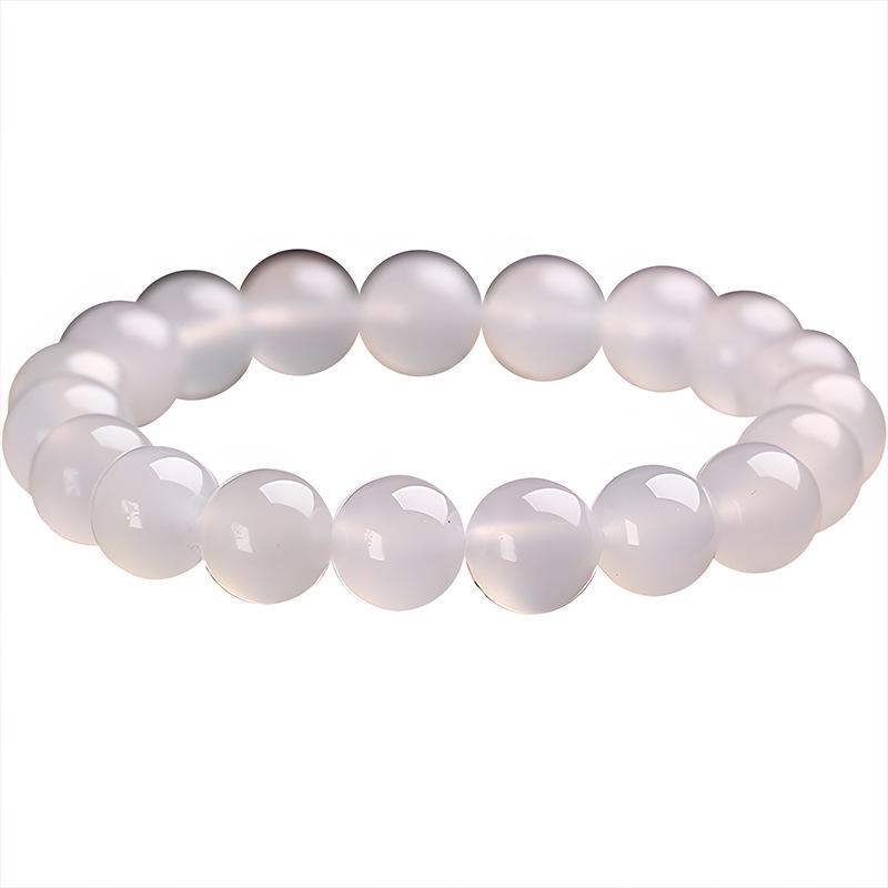 Bransoletka z koralików z naturalnego białego agatu