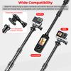 Aluminum Alloy Motorcycle Camera Mount Kit for GoPro Insta360 DJI, Heavy-Duty Anti-Theft Clamp Extendable Selfie Stick for Bike