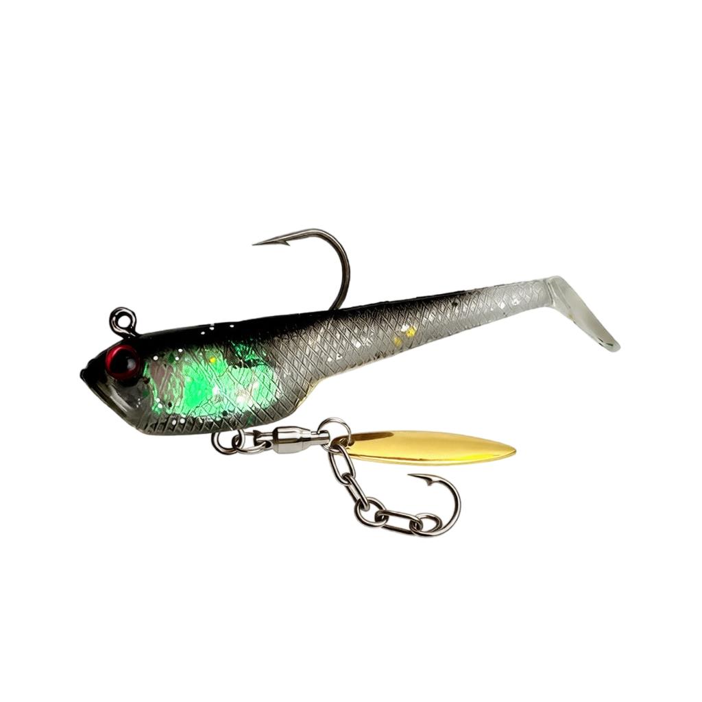 Soft PVC Fishing Lure Set with Lead Fish Tail Hook and Noise Plate Spinning Blade for Freshwater and Saltwater Fishing Tackle Accessories