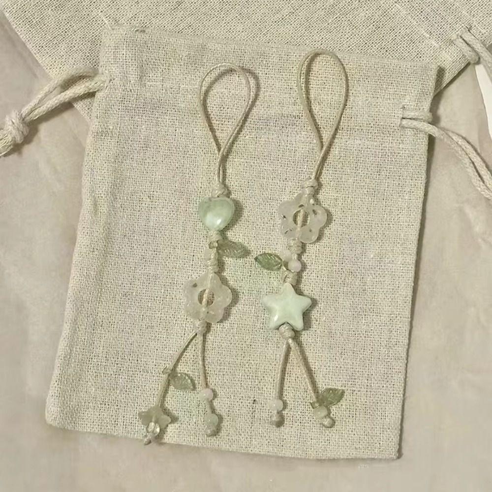 Bag Decoration Star Flower Phone Charm Ceramic Beaded Phone Lanyard Mobile Phone Strap Women Girls