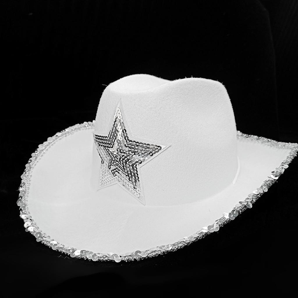 Funny Party Hats Cowgirl Hat Glitter Trims Ladies Cowboy Hats for Womens Pink Western Cowgirl Hat Glow Hats