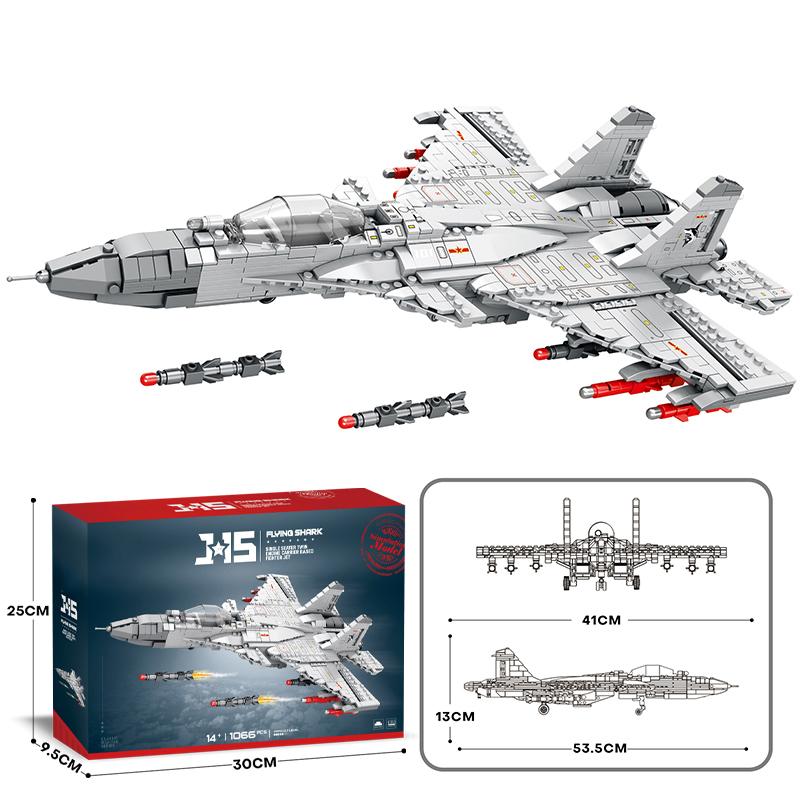 

1033PCS J-15 Fighter Building Blocks Air Force Combat Aircraft Model Bricks Desktop Display Kids DIY Toys Idea Birthday Gifts
